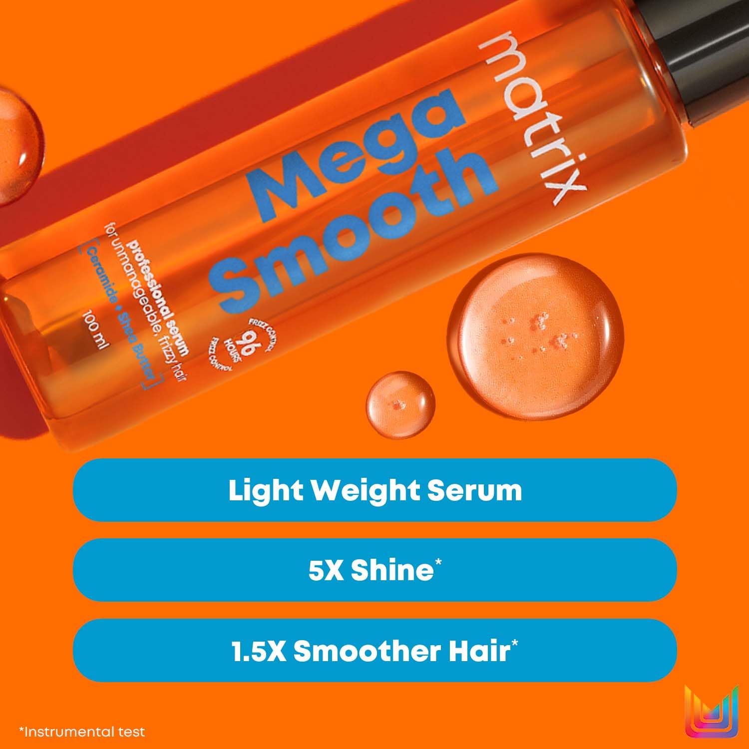 MATRIX Mega Smooth Anti-Frizz Serum with Shea Butter and Ceramides| Max Smoothness for 4 Days | Used by 1 Lakh Hairstylists*| For All Hair Types | 100ml - Image 4 - Buy from Indicrest