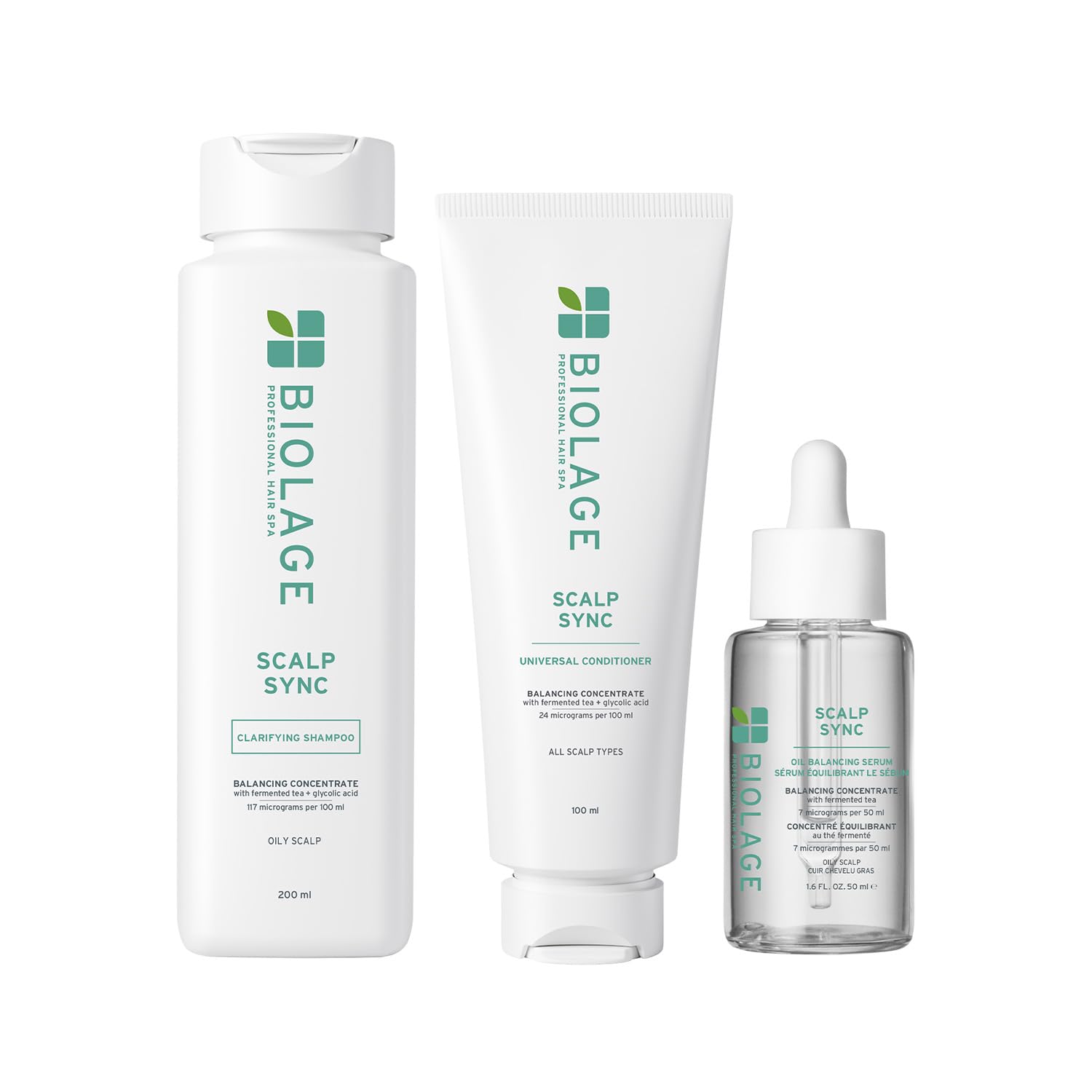 Biolage Scalp Sync Clarifying 3-Step Regime, Soothed and Hydrated Scalp for up to 72 hours, Enriched with Fermented Tea & Glycolic Acid, for Men and Women, Deep Scalp Treatment - Buy from Indicrest