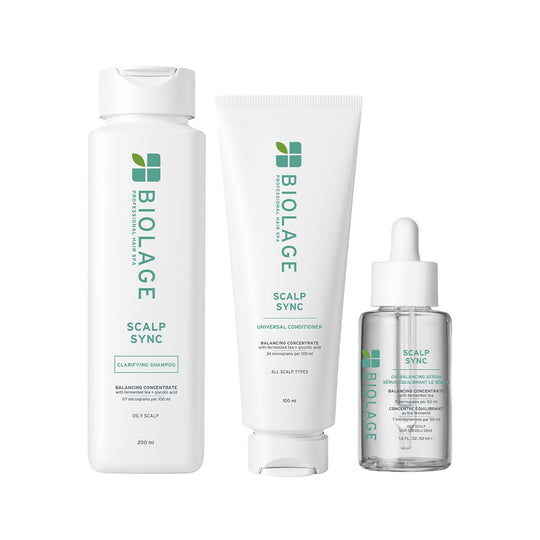 Biolage Scalp Sync Clarifying 3-Step Regime, Soothed and Hydrated Scalp for up to 72 hours, Enriched with Fermented Tea & Glycolic Acid, for Men and Women, Deep Scalp Treatment - Buy from Indicrest