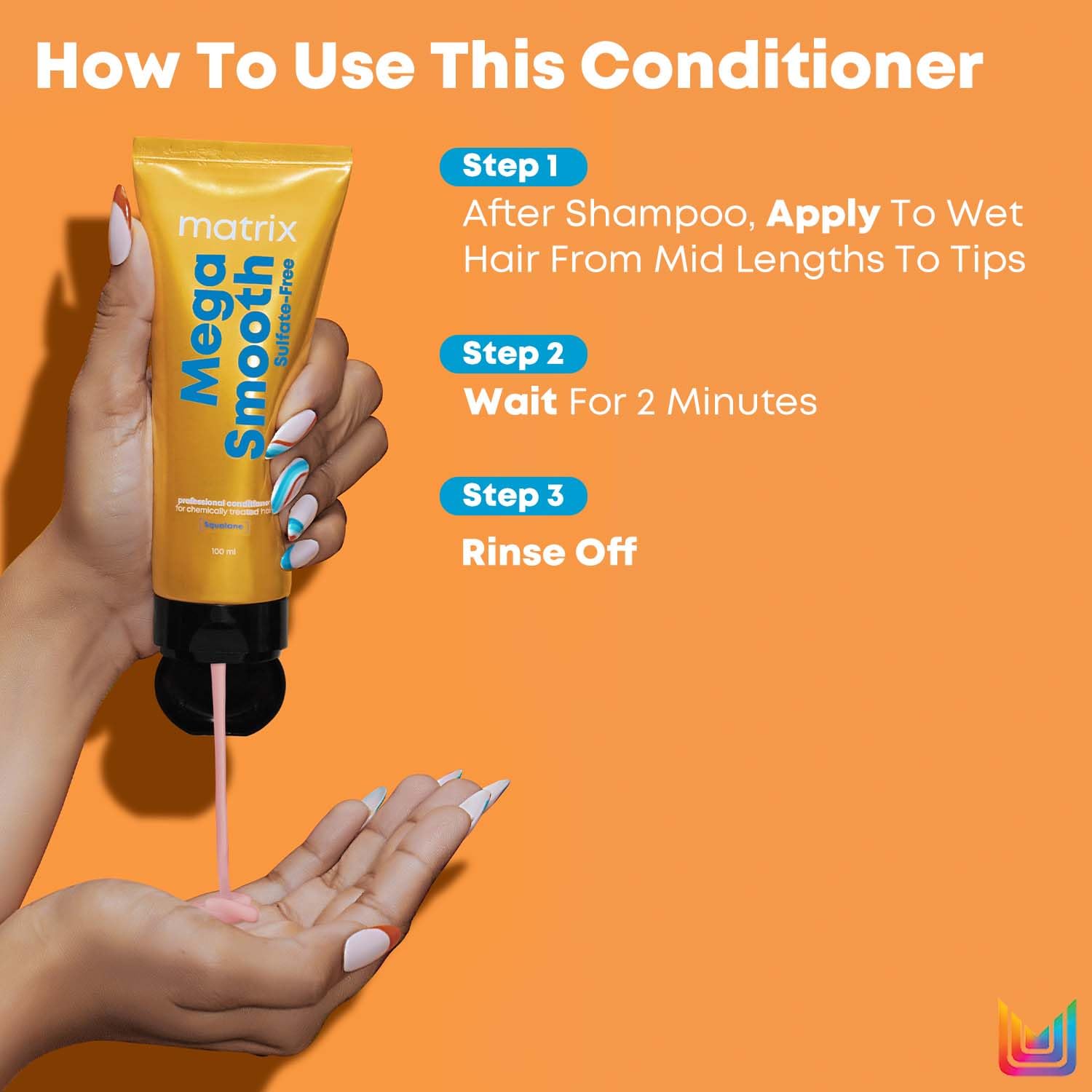 Matrix Mega Smooth Sulfate-free Conditioner with Squalene and Bonding Blend for Gentle Care and Bond Repair | Smoothens Hair | Safe for Chemically Treated Hair | 100ml - Image 7 - Buy from Indicrest