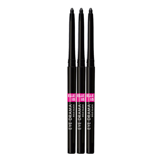 Elle 18 Eye Drama Kajal Bold Black - Pack Of 3 Combo, Each 1.05g Buy at Indicrest