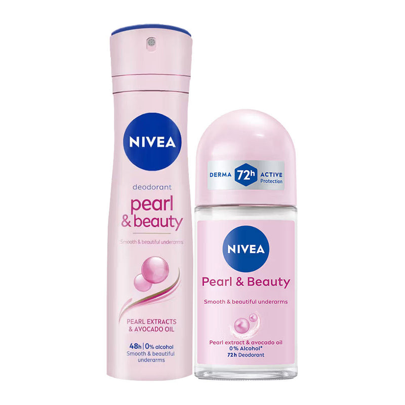 Nivea Bestselling Smooth Underarm Combo - Roll on & Deodorant with Pearl Extracts & 0% Alcohol, 2 pieces Buy at Indicrest