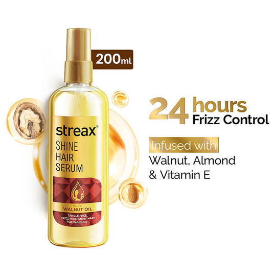 Streax Hair Serum With Walnut Oil For Dry & Frizzy Hair, 200ml Buy at Indicrest