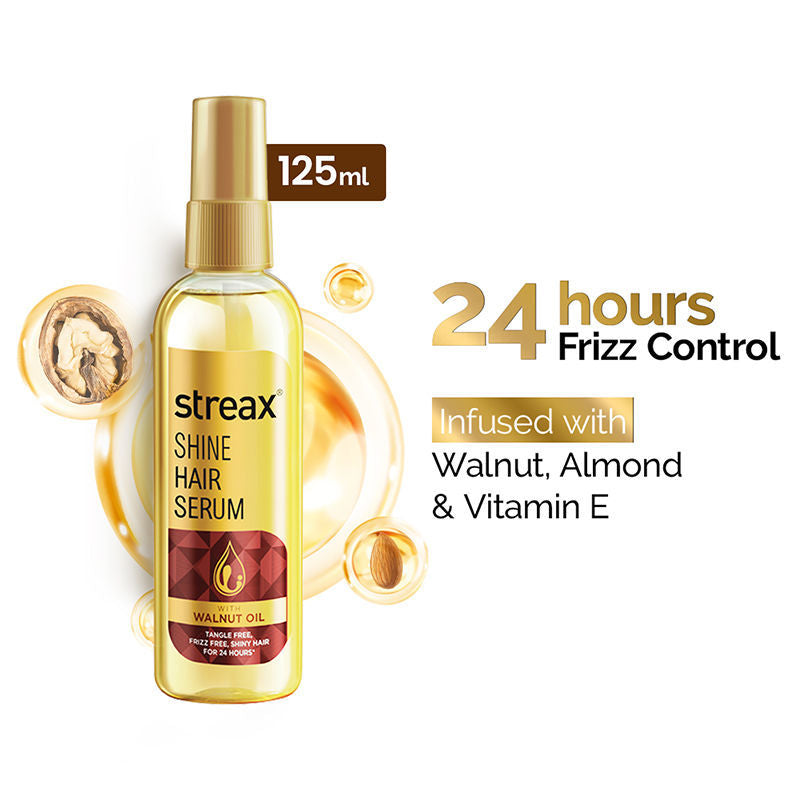 Streax Hair Serum With Walnut Oil For Dry & Frizzy Hair, 125ml Buy at Indicrest