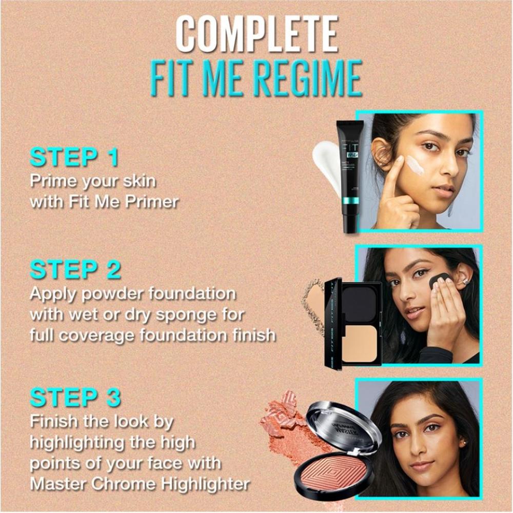 Maybelline New York Fit Me Ultimate Powder Foundation, 24 hr Oil Control + SPF 44 - Shade 128, 9g Buy at Indicrest Image 5