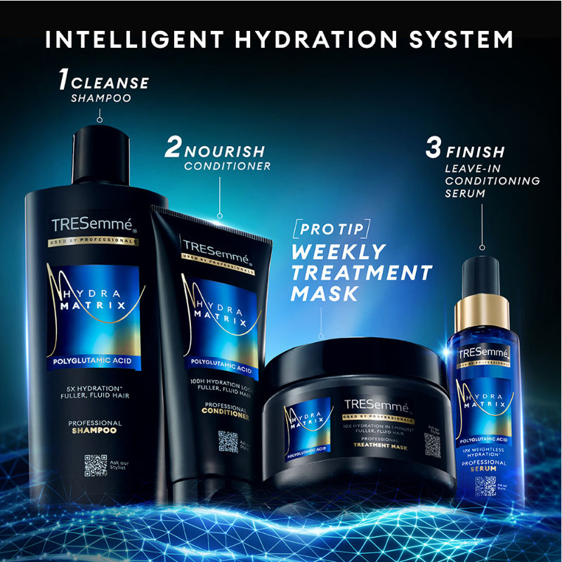 TRESemme Hydra Matrix Shampoo With Polyglutamic Acid for 100H of Hydrated, Fluid Hair, 185ml Buy at Indicrest Image 9