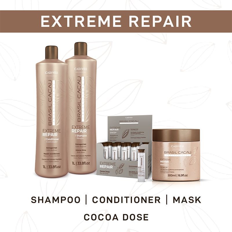 Brasil Cacau Professiol Extreme Repair Shampoo Sulfate Free For Damaged Hair (1000ml) - Image 7 - Buy from Indicrest