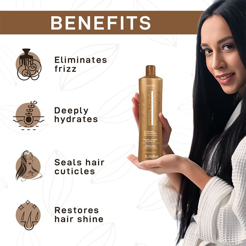 Cadiveu Brasil Cacau Anti Frizz Conditioner For Dry & Frizzy Hair (1000ml) - Image 5 - Buy from Indicrest