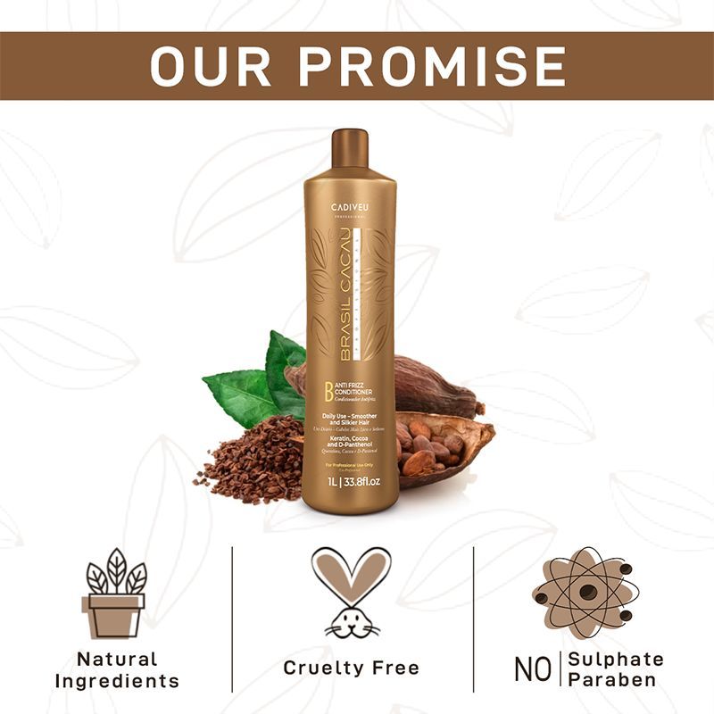 Cadiveu Brasil Cacau Anti Frizz Conditioner For Dry & Frizzy Hair (1000ml) - Image 6 - Buy from Indicrest