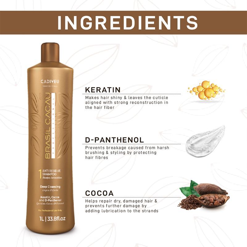 Cadiveu Brasil Cacau Anti Residue Shampoo (1000ml) - Image 2 - Buy from Indicrest