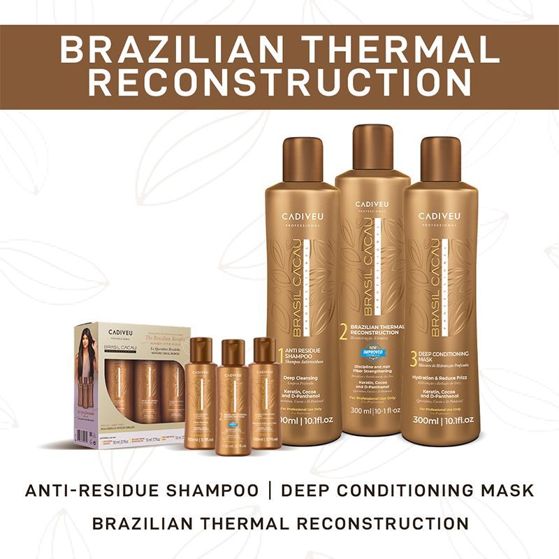 Cadiveu Brasil Cacau Brazilian Thermal Reconstruction Hair Mask For Frizzy Hair (300ml) - Image 7 - Buy from Indicrest