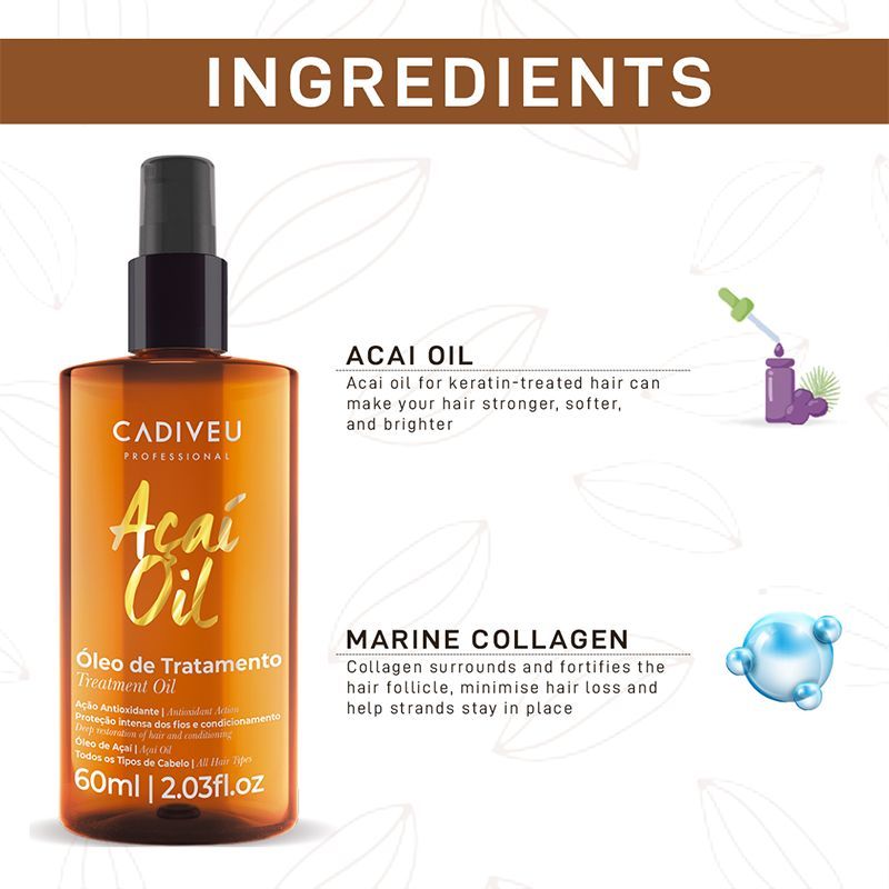 Cadiveu Acai Oil Hair Serum For Dry & Frizzy Hair (60ml) - Image 2 - Buy from Indicrest
