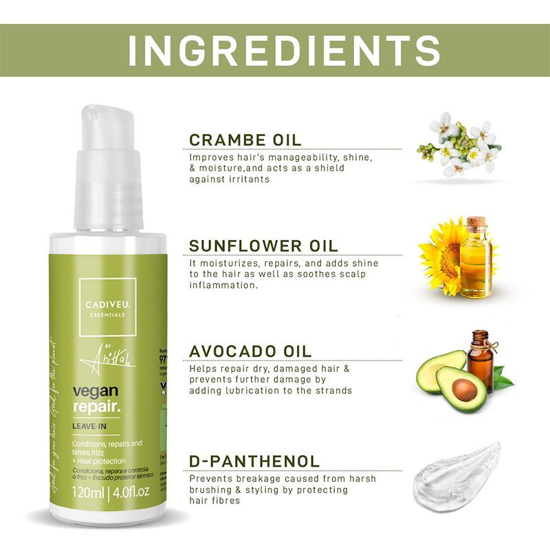 Cadiveu Vegan Repair Leave In Hair Mask For Damaged Hair (120ml) - Image 3 - Buy from Indicrest