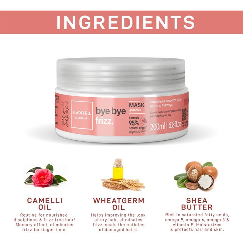 Cadiveu Bye Bye Frizz Mask For 72 Hours Frizz Free Hair (200ml) - Image 3 - Buy from Indicrest