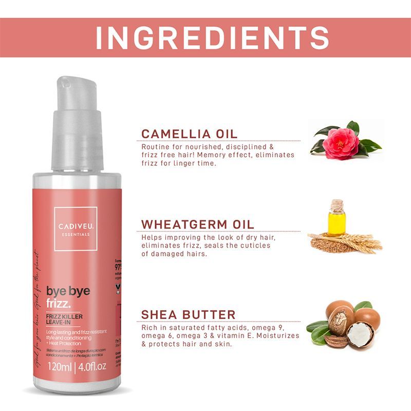 Cadiveu Bye Bye Frizz Leave In Frizz Killer Hair Serum For Frizzy Hair (120ml) - Image 3 - Buy from Indicrest