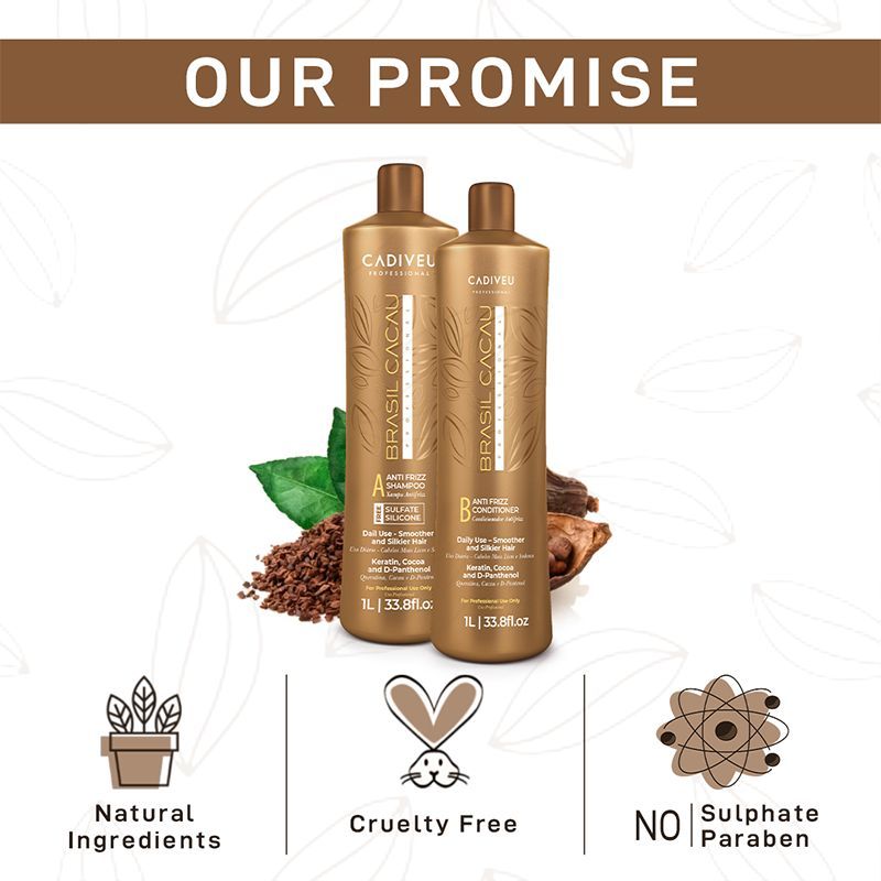 Cadiveu Brasil Cacau Anti Frizz Shampoo & Conditioner Combo For Dry & Frizzy Hair - Image 6 - Buy from Indicrest