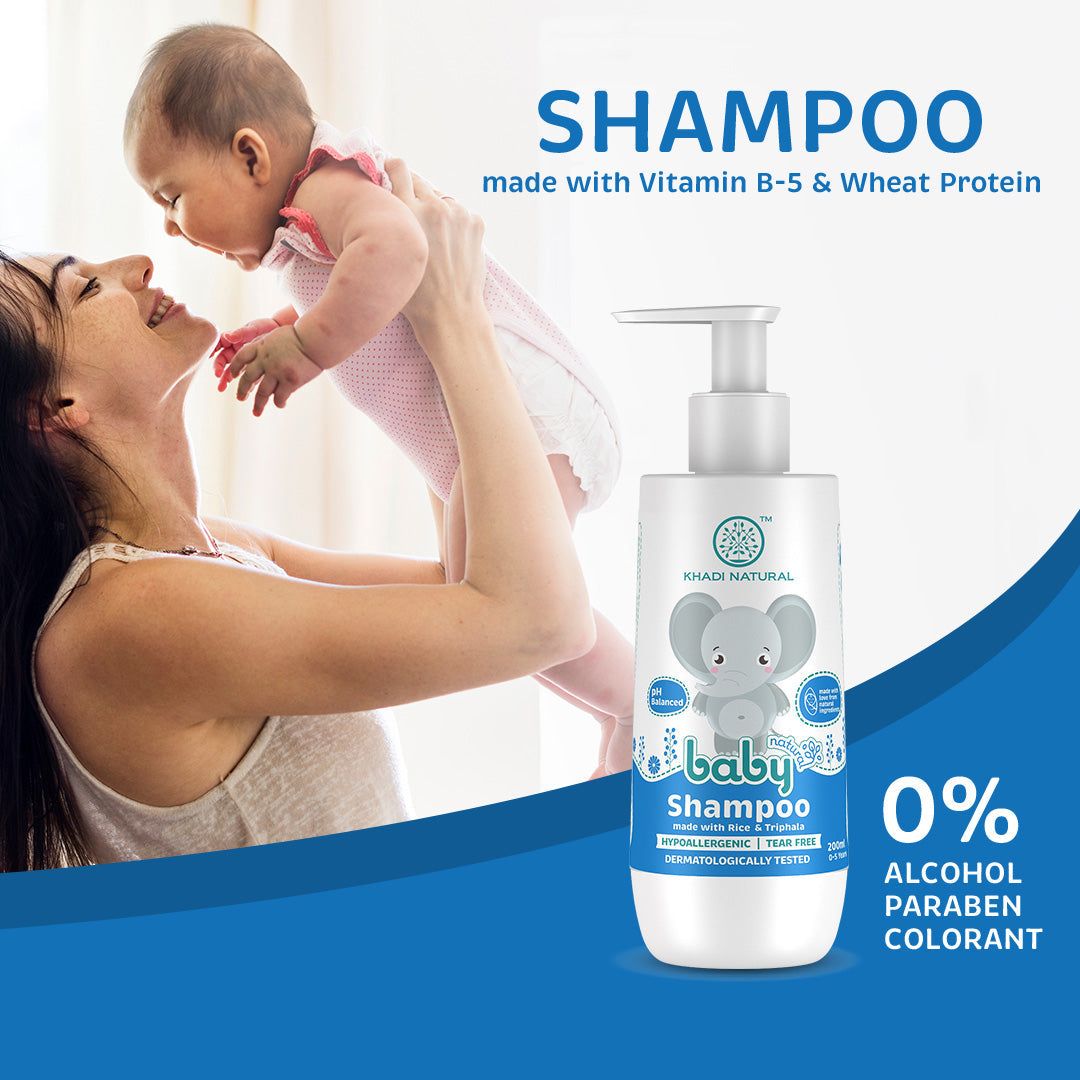Khadi Natural Baby Hair Cleanser Made with Rice and Triphala, Tear-free Baby Shampoo - 200ml - Image 7 - Buy from Indicrest