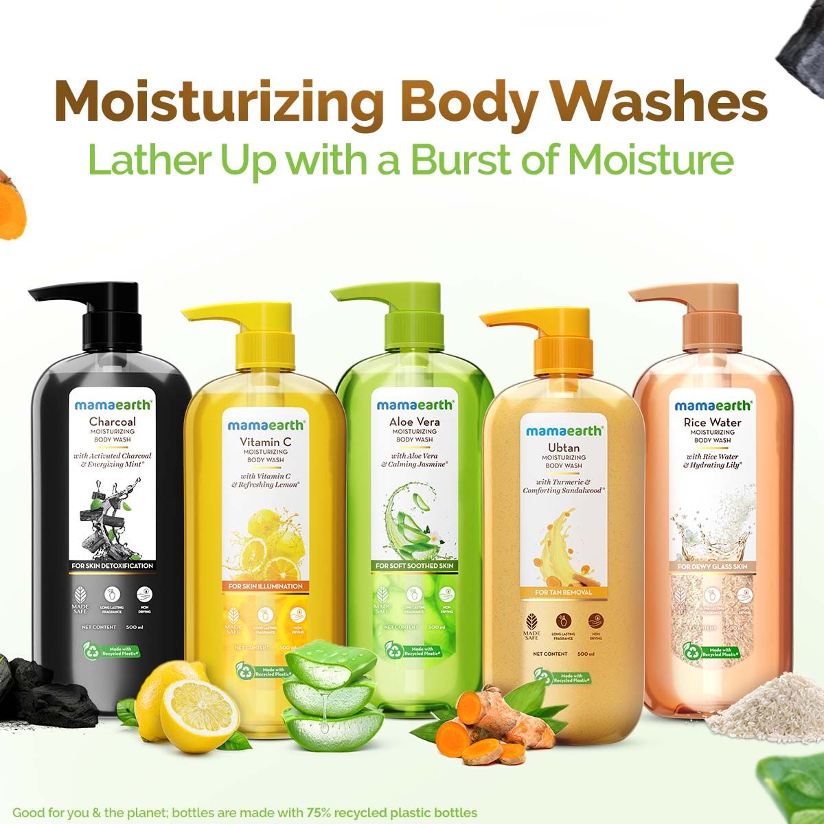 Mamaearth Aloe Vera Moisturizing Body Wash with Aloe Vera & Calming Jasmine For Soft & Soothed Skin 500 ml - Image 8 - Buy from Indicrest