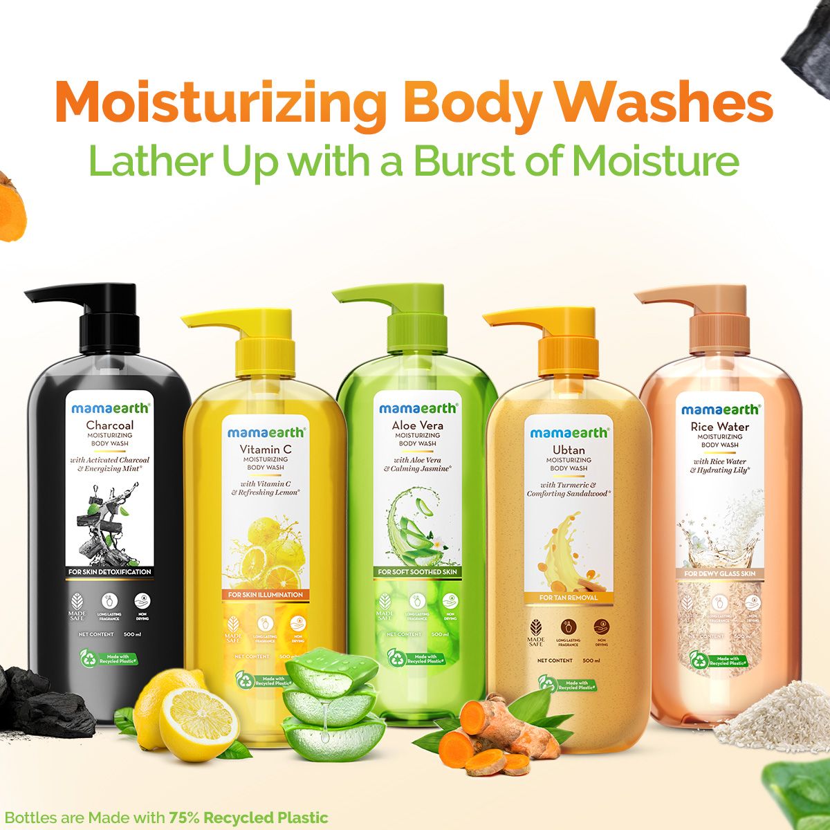Mamaearth Vitamin C Moisturizing Body Wash with Vitamin C & Refreshing Lemon for Skin Illumination, 500ml - Image 8 - Buy from Indicrest