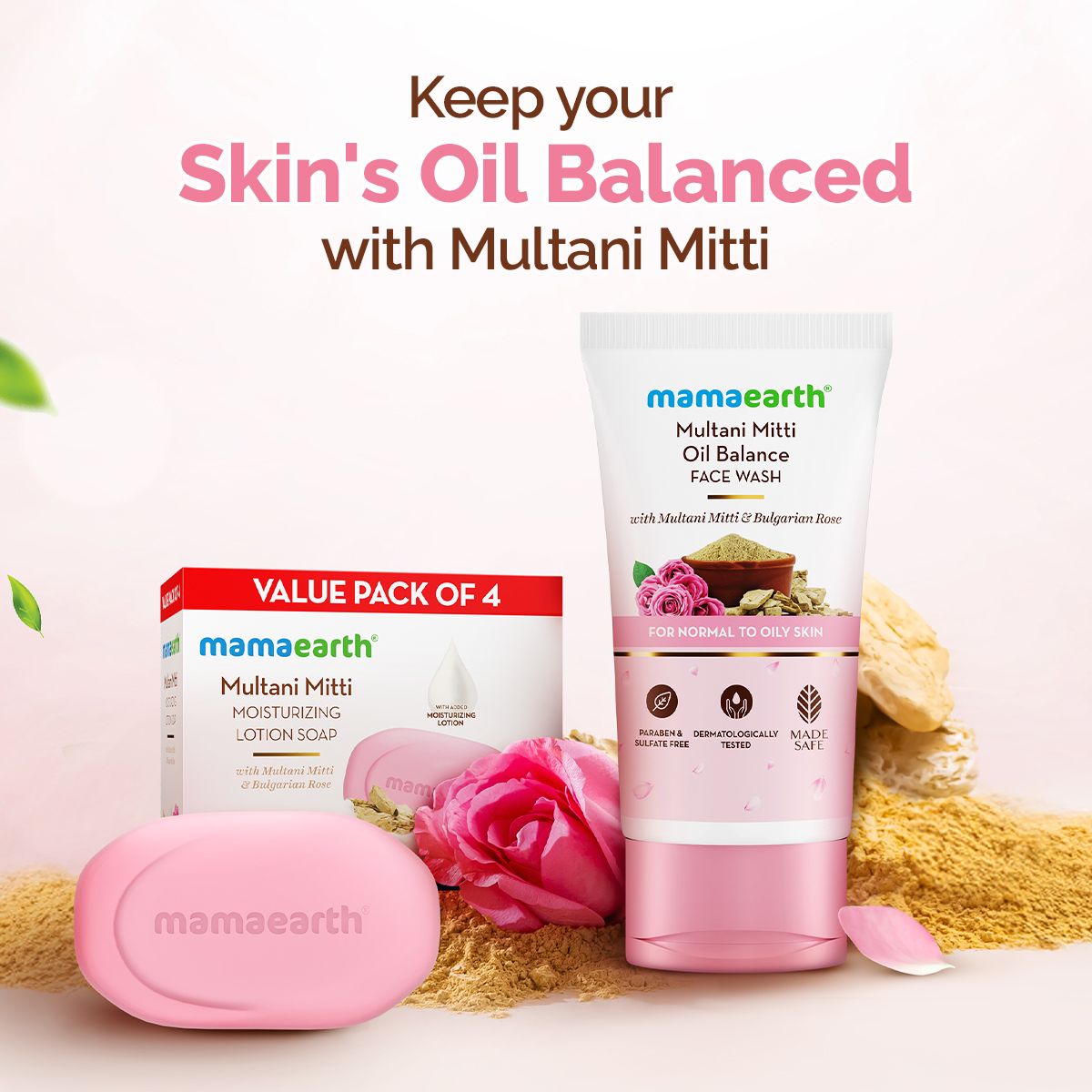 Mamaearth Multani Mitti Oil Balance Face Wash with Multani Mitti & Bulgarian Rose for Normal to Oily Skin, 150ml - Image 9 - Buy from Indicrest