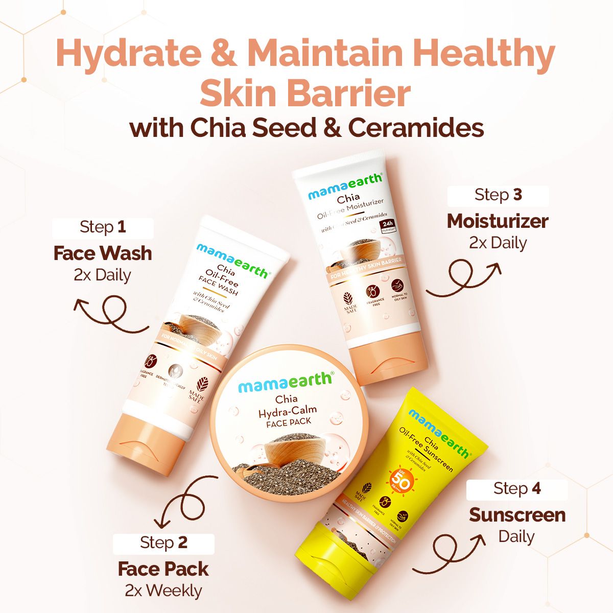 Mamaearth Chia Hydra-Calm Face Pack with Chia Seed & Ceramides for Healthy Skin Barrier, 200g - Image 6 - Buy from Indicrest