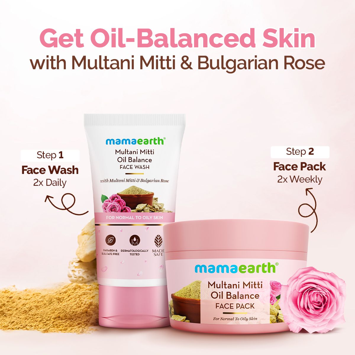 Mamaearth Multani Mitti Oil Balance Face Pack with Multani Mitti & Bulgarian Rose for Normal to Oily Skin, 200g - Image 6 - Buy from Indicrest