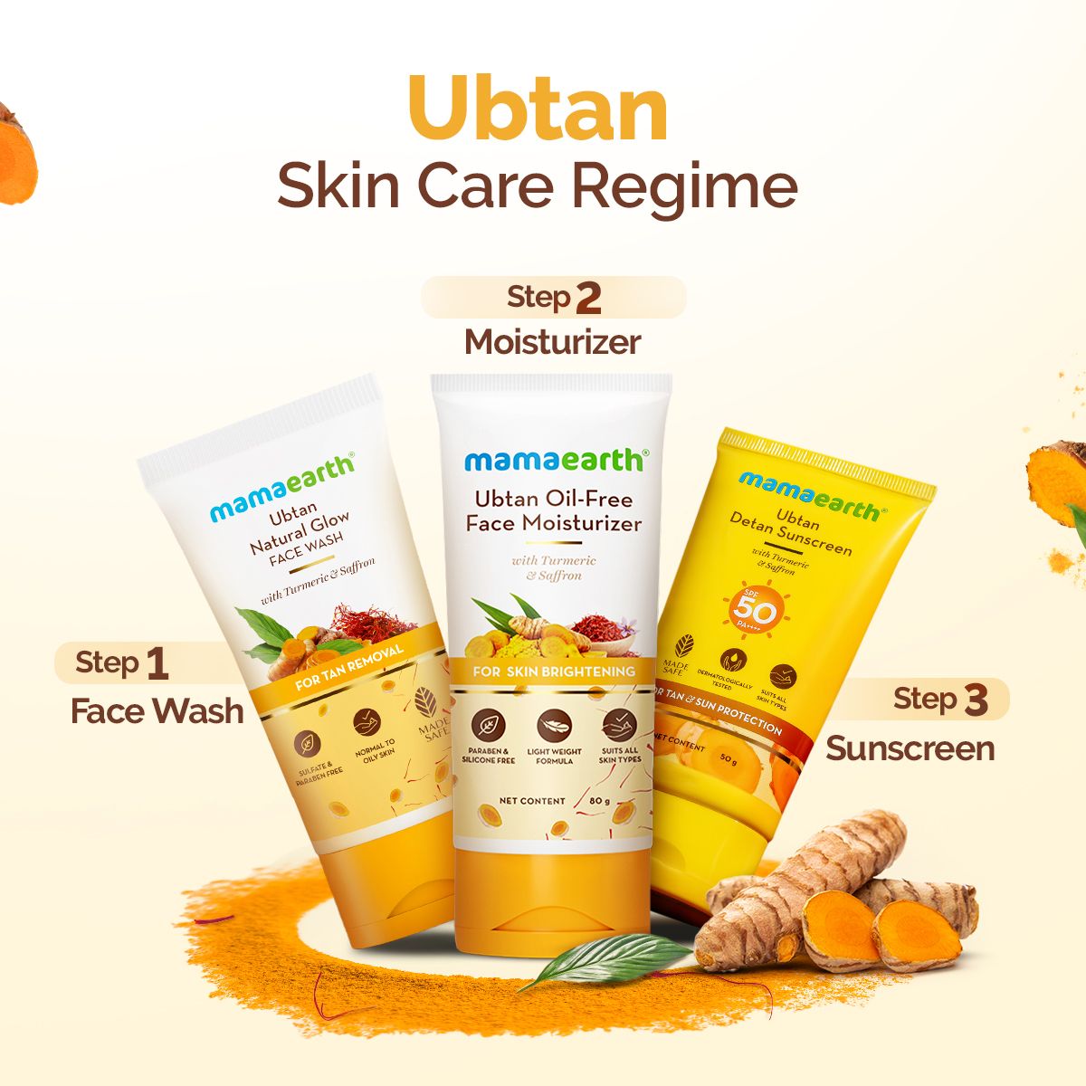 Mamaearth Ubtan Natural Glow Face Wash with Turmeric & Saffron for Tan Removal, 150ml - Image 7 - Buy from Indicrest