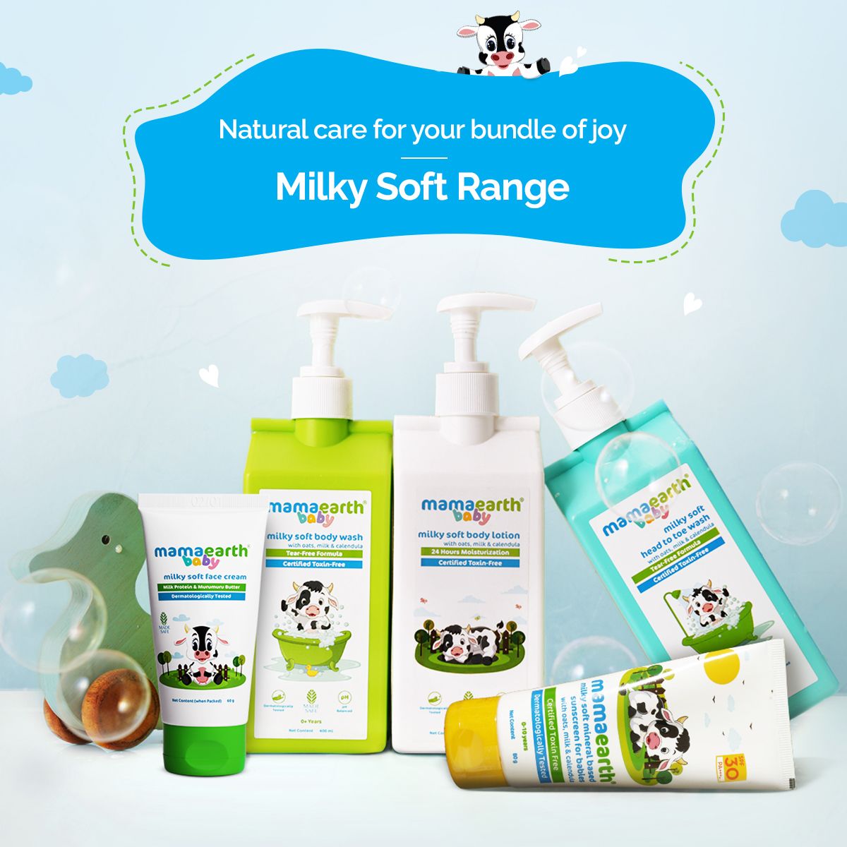 Mamaearth Milky Soft Head to Toe Wash With Oats, Milk, and Calendula for Babies, Pack of 2 X 400ml - Image 6 - Buy from Indicrest