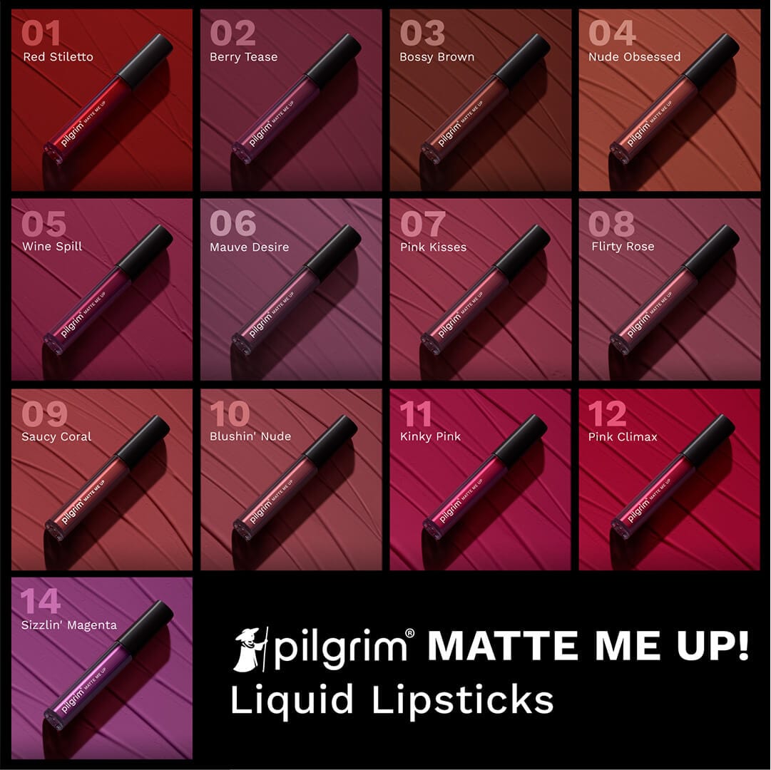 pilgrim matte me up liquid lipstick siren red 25   Image 6   Buy from Indicrest