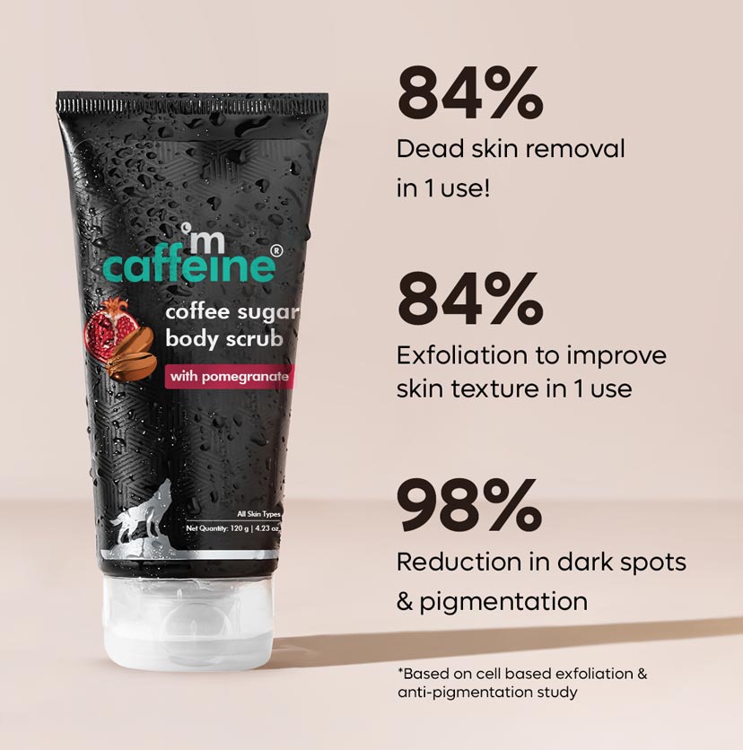 Mcaffeine Coffee Sugar Body Scrub with Pomegranate, 120g - Image 6 - Buy from Indicrest