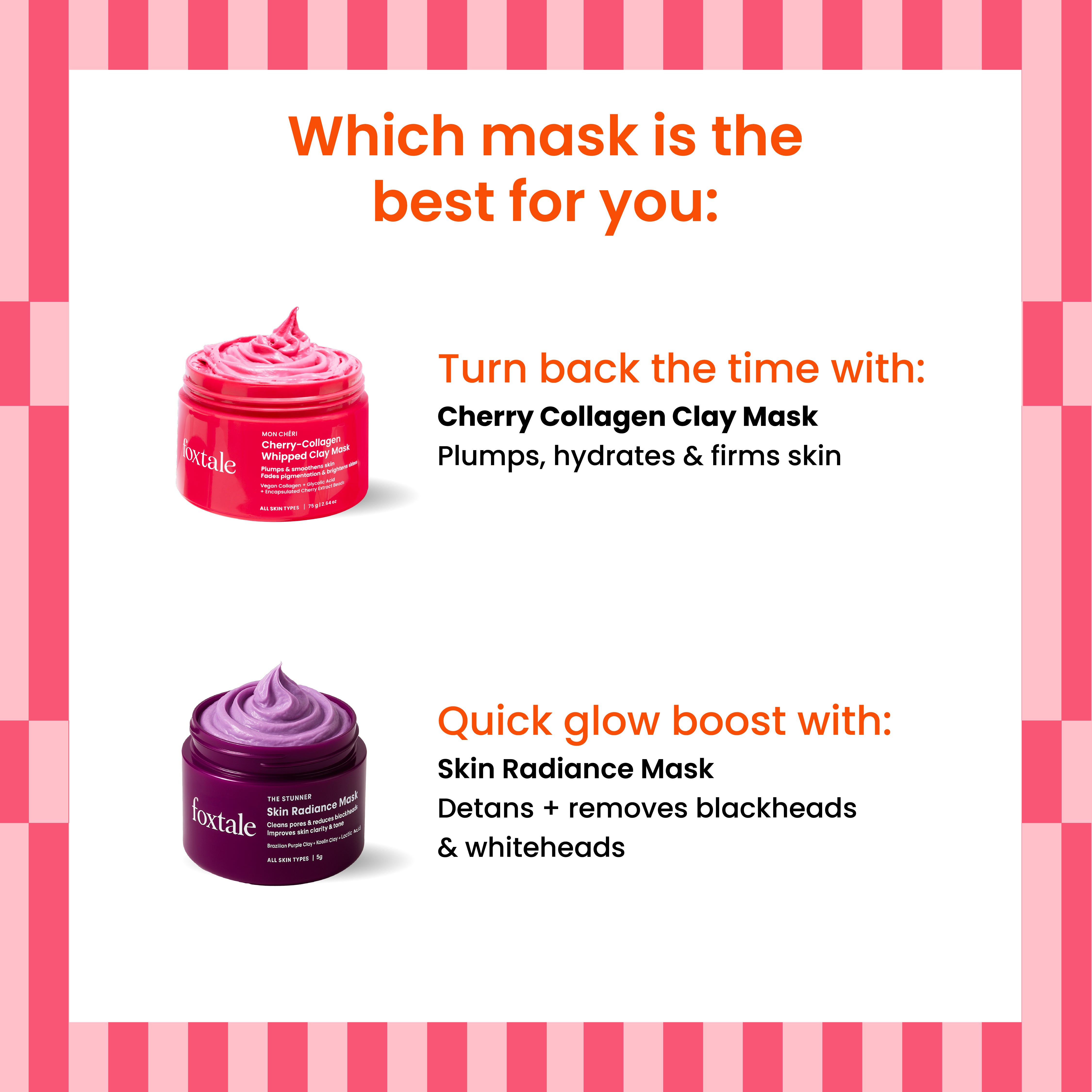 Foxtale Cherry-Collagen Clay Mask Boosts collagen for plump, hydrated & firm skin | 75g - Image 6 - Buy from Indicrest