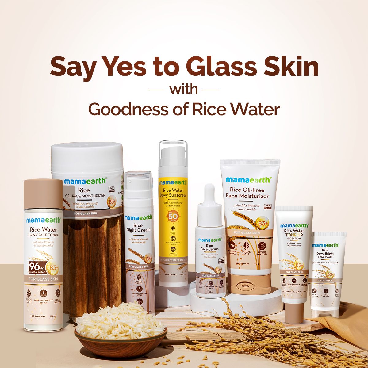 Mamaearth Rice Dewy Bright Face Wash With Rice Water & Niacinamide for Glass Skin, 50ml - Image 5 - Buy from Indicrest