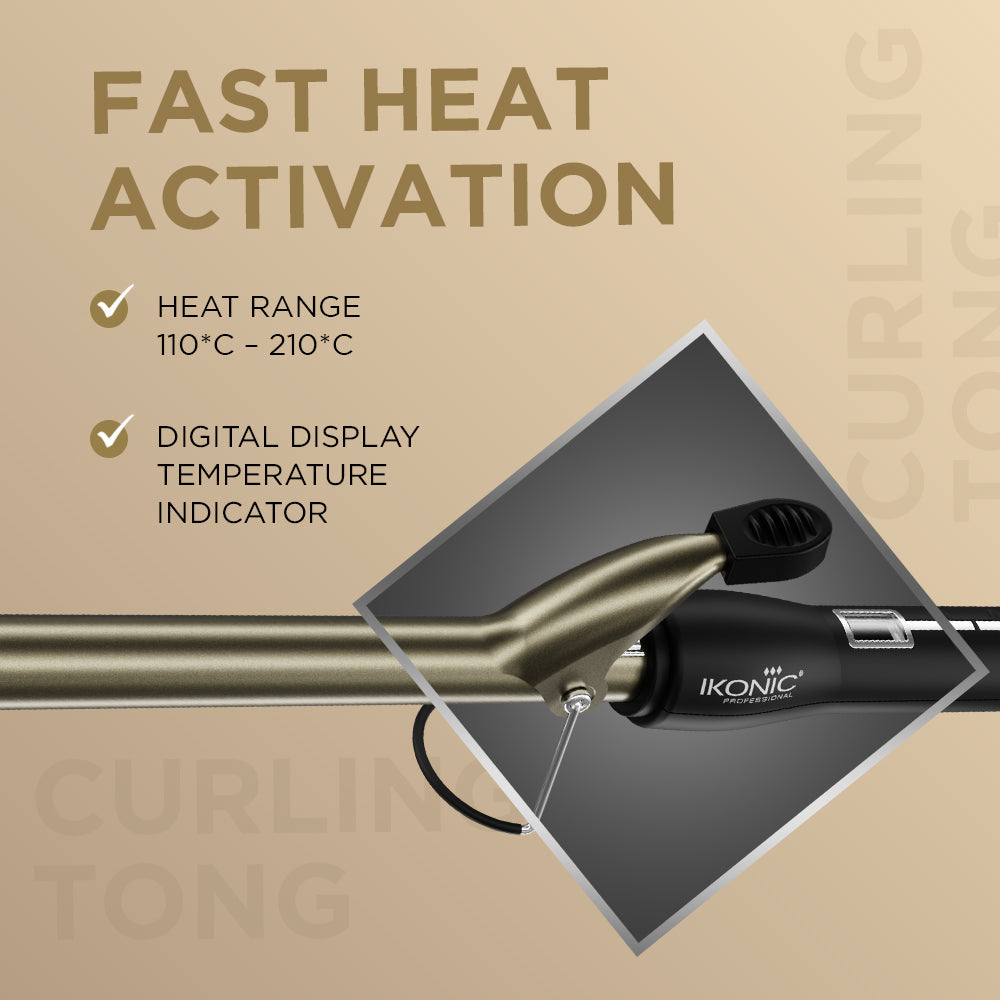 Ikonic Professional Curling Tong Hair Curler, Size 28