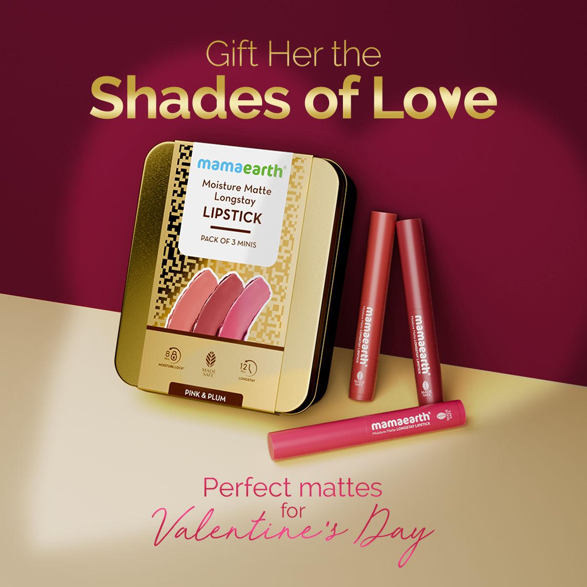 Mamaearth Matte Long Stay Lipstick Gift Set, Pink & Plum - Image 7 - Buy from Indicrest