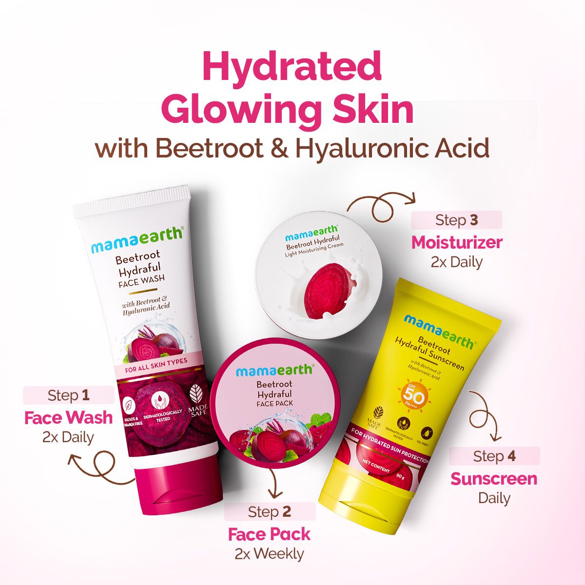 Mamaearth Beetroot Hydraful Face Pack with Beetroot & Hyaluronic Acid for All Skin Types, 200g - Image 5 - Buy from Indicrest