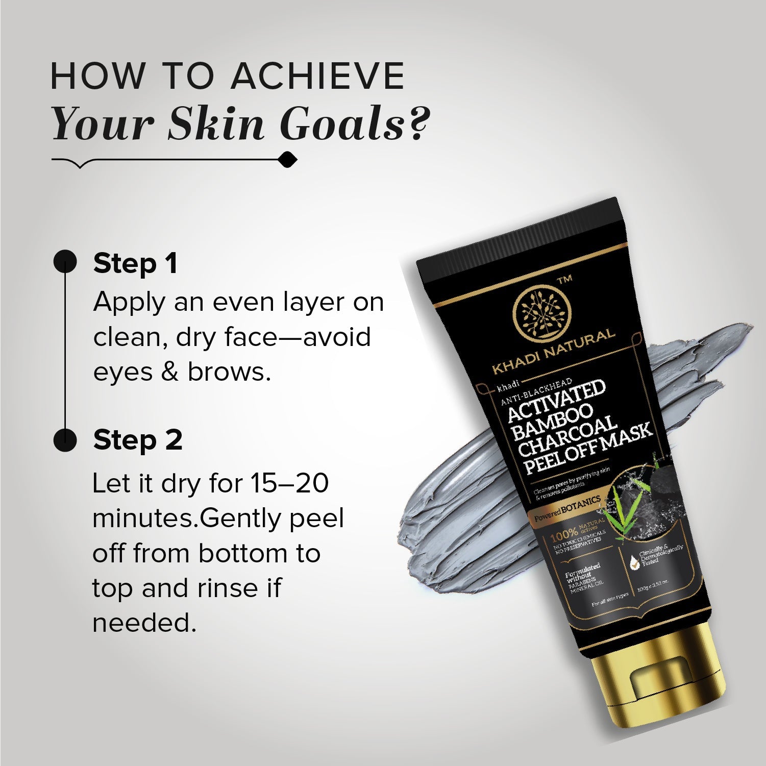 Khadi Natural Activated Bamboo Charcoal Peel Off Mask - 100gm - Image 8 - Buy from Indicrest