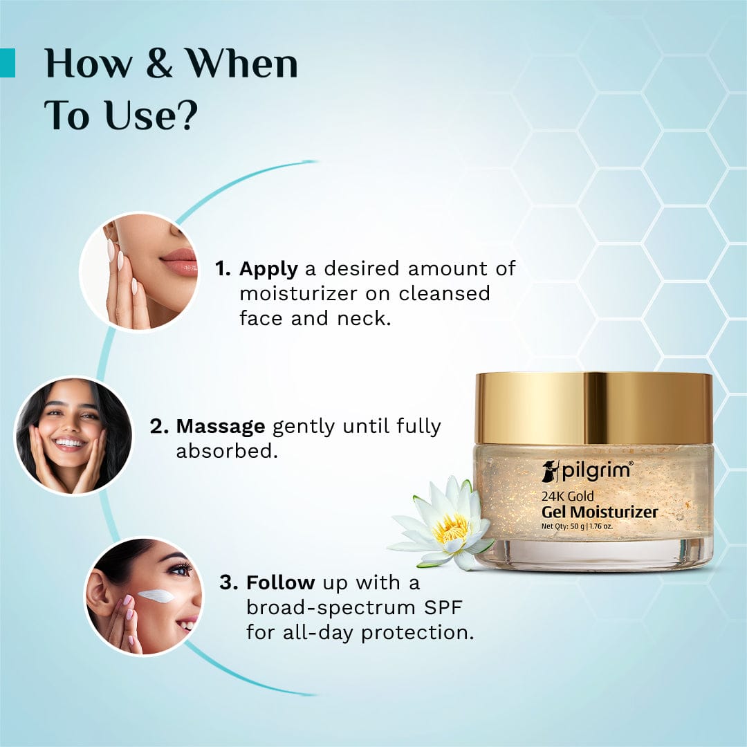 Pilgrim 24K Gold Gel Moisturizer, 50g - Image 6 - Buy from Indicrest