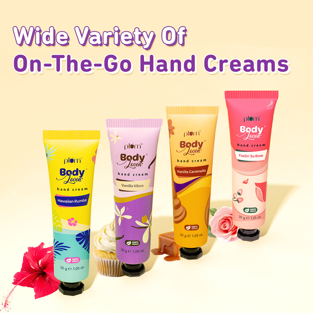 Plum Vanilla Vibes Hand Cream by Plum Body Lovin' | Ultra Moisturizing With Shea Butter | Irresistible, Warm Vanilla Fragrance | Non-Greasy & Lightweight, 30g