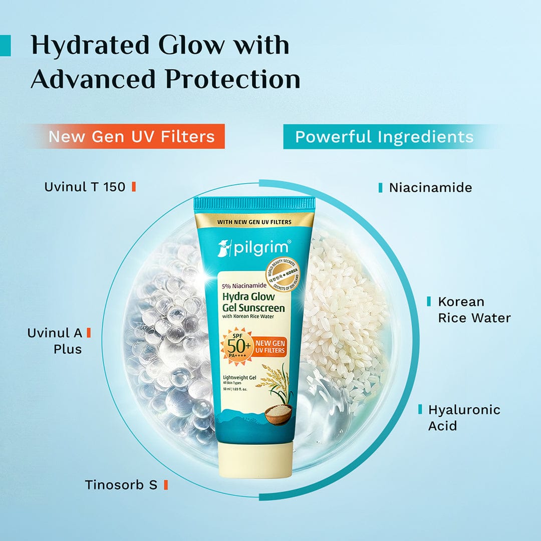 Pilgrim 5% Niacinamide Hydra Glow Gel Sunscreen SPF 50+ PA++++, 50ml - Image 6 - Buy from Indicrest