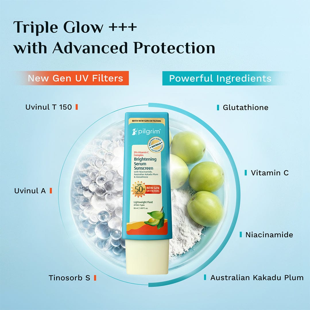 Pilgrim 5% Vitamin C Complex Brightening Serum Sunscreen SPF 50+ PA++++, 50ml - Image 6 - Buy from Indicrest