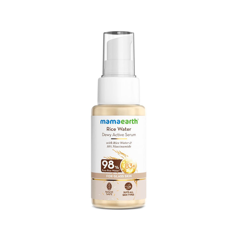 Mamaearth Rice Water Dewy Active Serum With Rice Water & 10% Niacinamide For Glass Skin, 10 ml - Buy from Indicrest