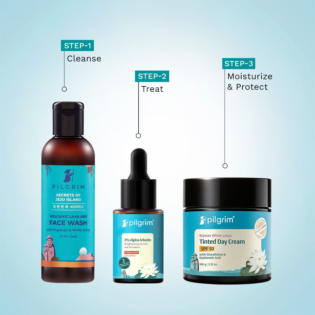 Pilgrim Detan & Glow Men Skincare Kit, Face Wash 100ml + Brightening Serum 30ml + White Lotus Day Cream 100g - Image 6 - Buy from Indicrest