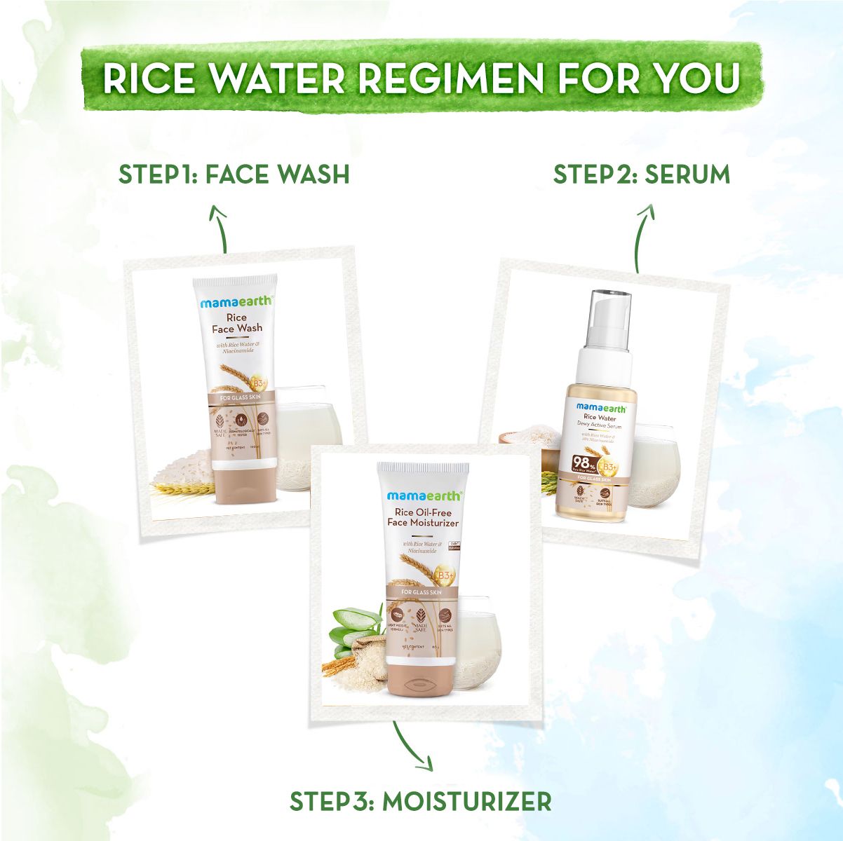 Mamaearth Rice Water Dewy Active Serum With Rice Water & 10% Niacinamide For Glass Skin, 50ml - Image 6 - Buy from Indicrest