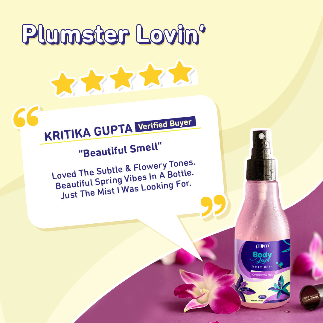 Plum Orchid-You-Not Body Mist by Plum BodyLovin' | Long Lasting | Travel-Friendly | Fresh Floral Fragrance | Perfume Body Spray, 150ml