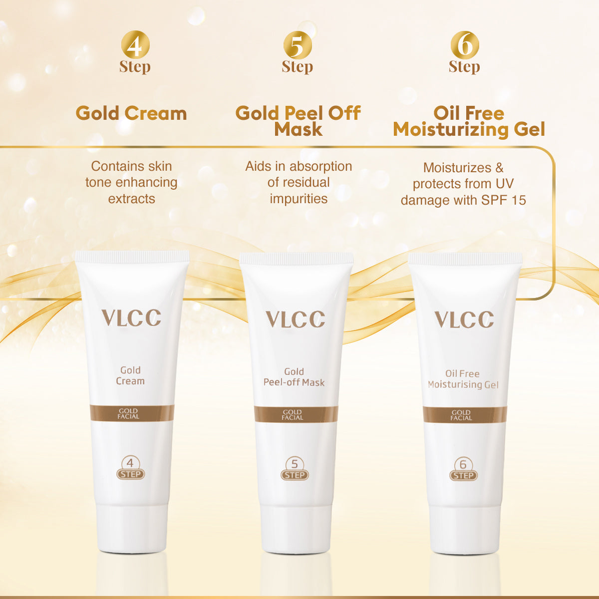VLCC Gold Facial Kit For Luminous and Radiant Complexion - 60 g - Image 7 - Buy from Indicrest