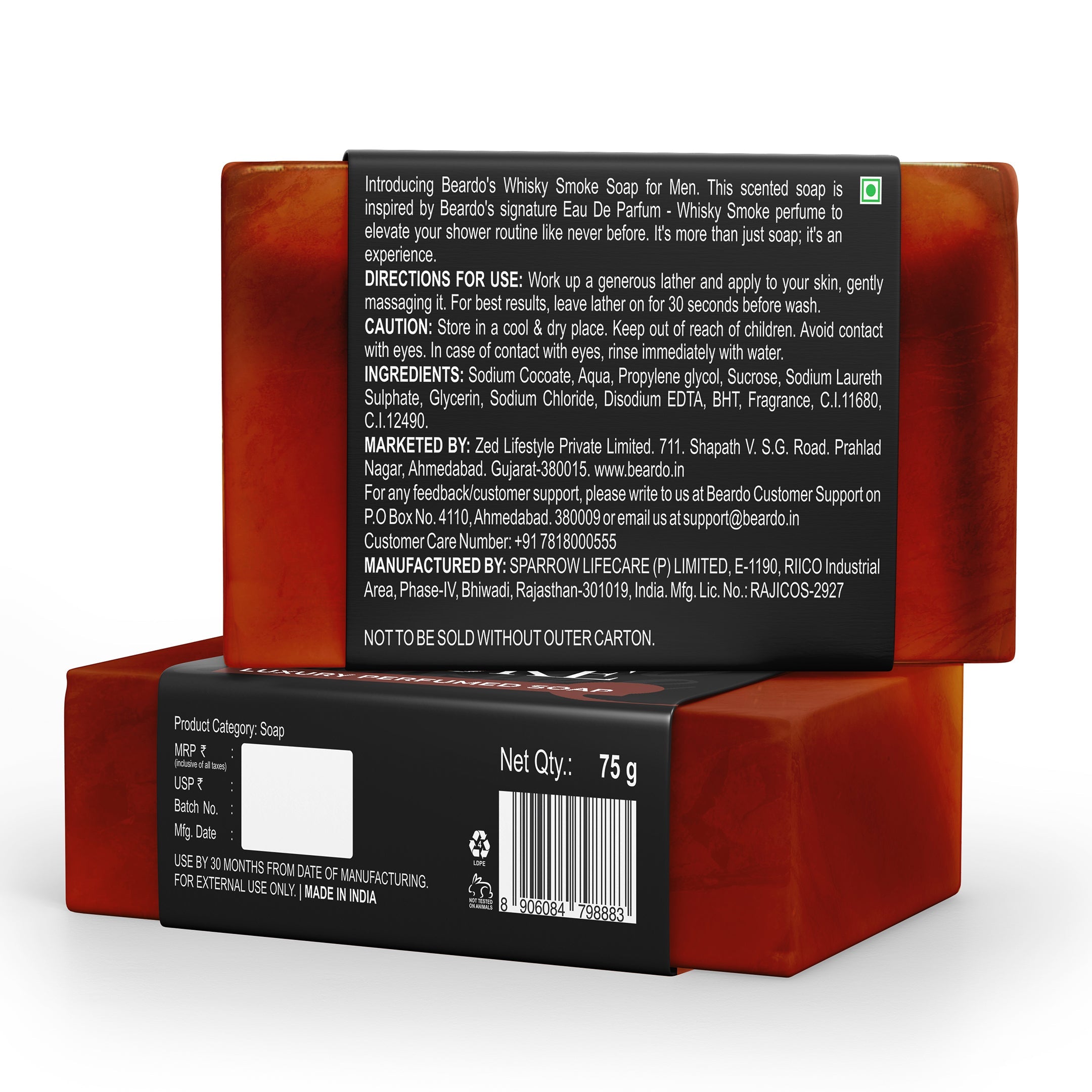 Beardo Whisky Smoke Soap, 75g - Image 7 - Buy from Indicrest