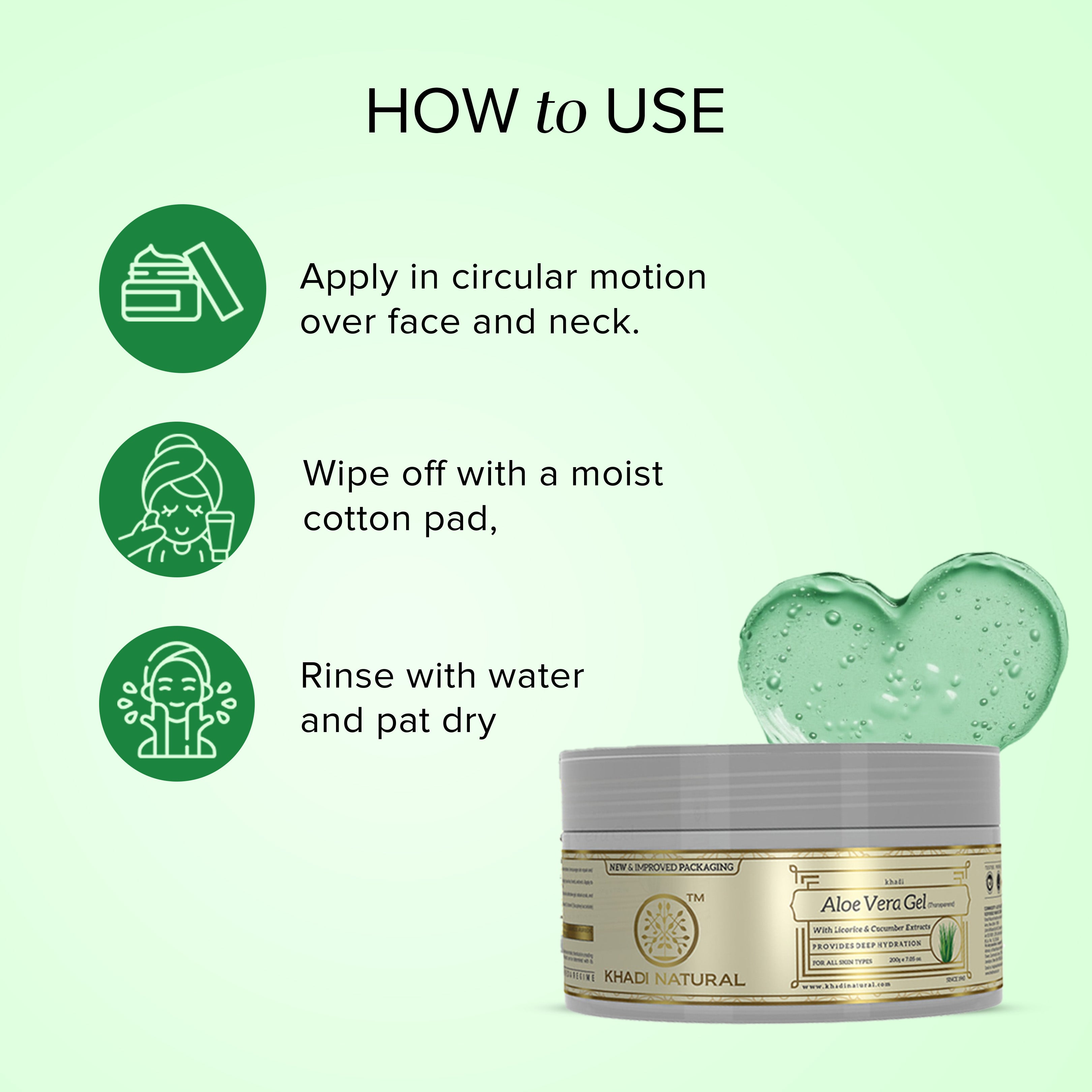 Khadi Natural Aloevera Gel with Liqorice & Cucumber Extracts - 200gm - Image 4 - Buy from Indicrest