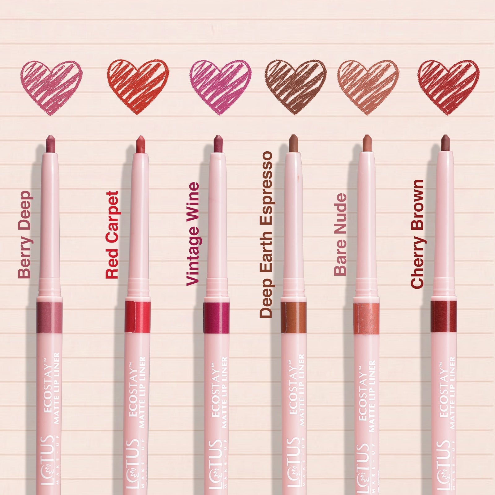 Lotus Herbals Make-Up Ecostay Matte Lip Liner, Berry Deep, 0.3g