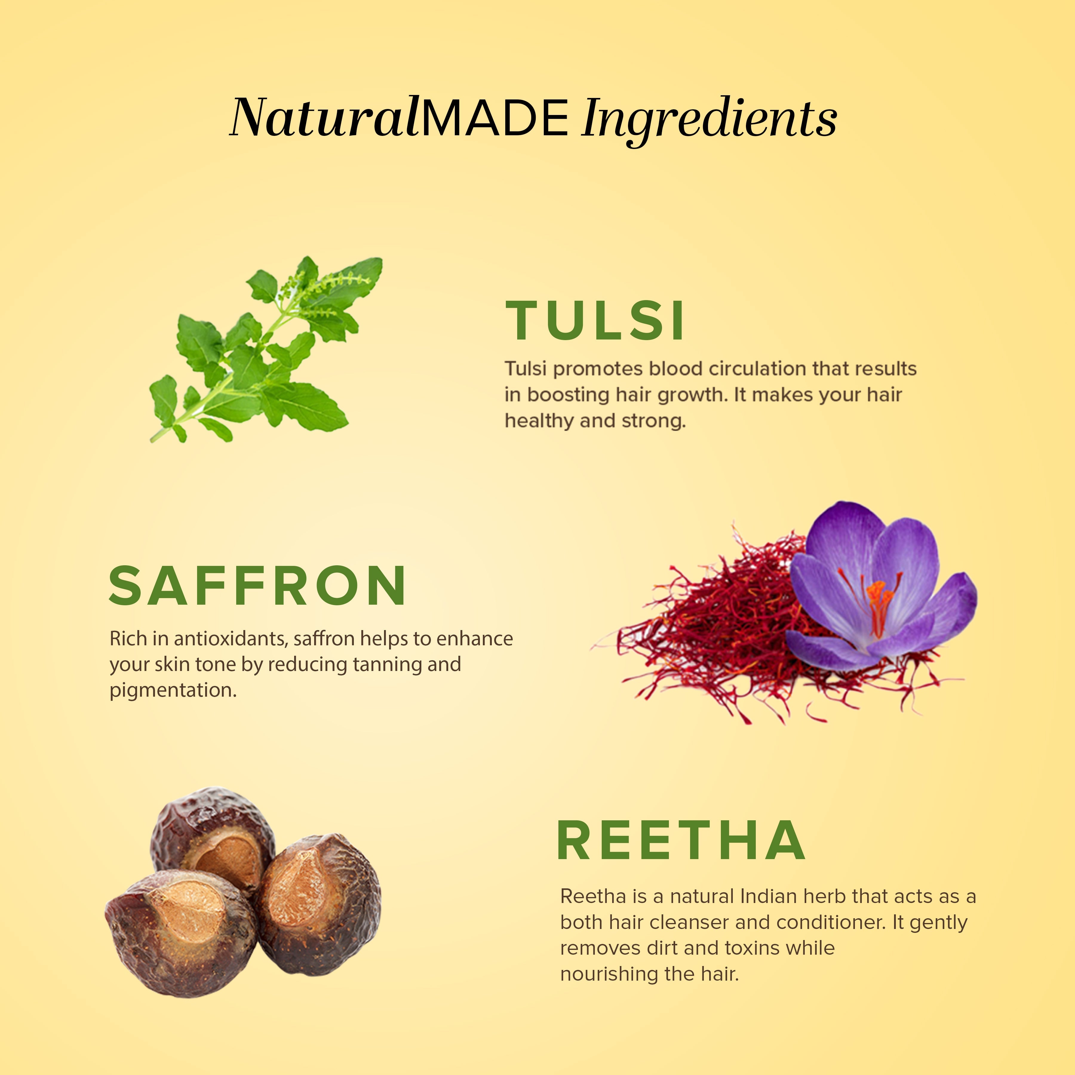 Khadi Natural Saffron Tulsi & Reetha Hair Cleanser - 210ml - Image 5 - Buy from Indicrest