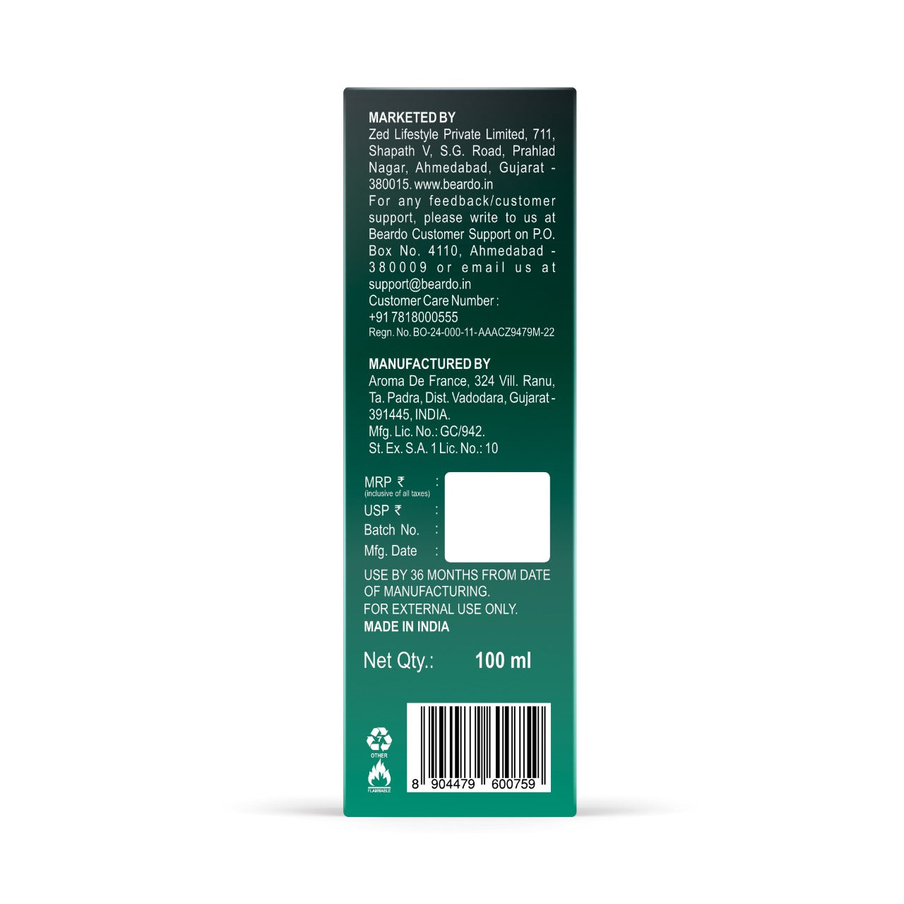 Beardo Mariner Perfume EDP, 100ml - Image 6 - Buy from Indicrest